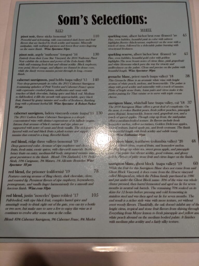 622 North Restaurant and Wine Bar Menu 5